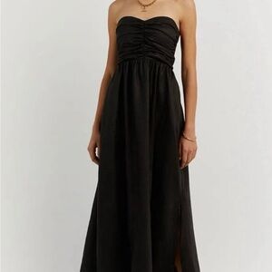 DISSH Black Strapless Maxi Dress